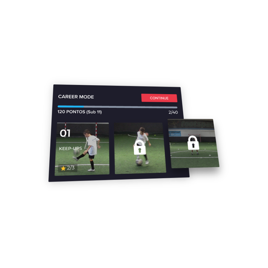 tela do aplicativo usports no modo carreira